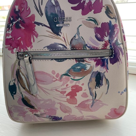 New Guess Pink Floral Mini Backpack - Picture 3 of 11